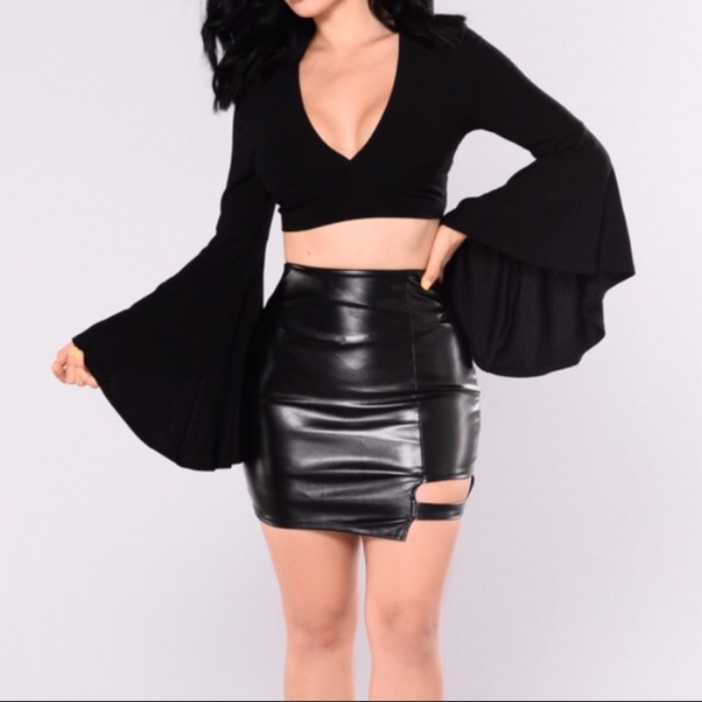Fashion Nova Black Cha Cha Crop Top